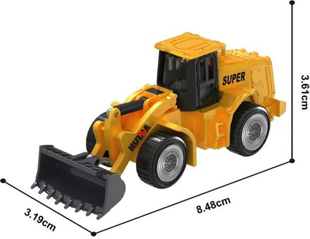 HUINA Bagger Bulldozer Muldenkipper Straßenwalze, Diecast Ingenieurfahrzeug, 1:80, ab 14 Jahre - Bild 1