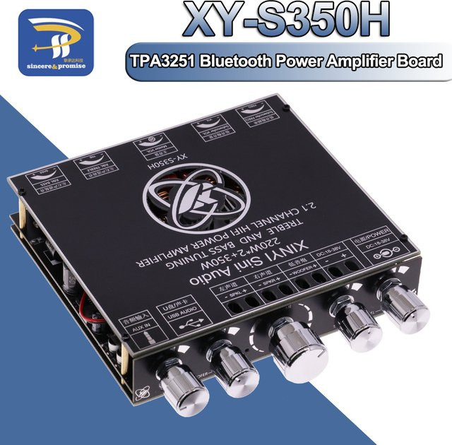 XY-S350H 2,1 Kanal Bluetooth Power Verstärker Modul mit TPA3251 Chip für Subwoofer in Schwarz - Bild 1