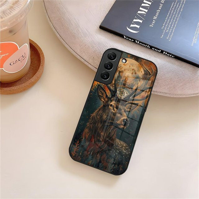 Hirschjagd Camo Handyhülle mit Glas Schutz für Samsung Galaxy S26 S25 S24 S23 S22 S21 S20 Ultra Plus A16 A24 A55 A53 in Multicolour - Bild 1