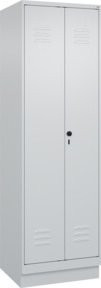 C+P Spind Classic PLUS Schwarz-Weiß mit Sockel, 2 Abteile, Lichtgrau, Sicherheits-Drehriegel, H x B x T: 195 x 60 x 50 cm - Bild 1