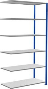 Schulte Anbauregal Steckregal MULTIplus150 mit 6 Fachböden und Kreuzstrebe, Farbe: Enzianblau/Verzinkt, B/T/H: 250 x 130 x 60 cm - Bild 1
