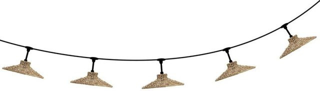 PR Home Outdoor Lichterkette Sari in Schwarz mit Rattan-Elementen und warmweißem Licht, B/H/L: 35 x 650 x 35 cm - Bild 1