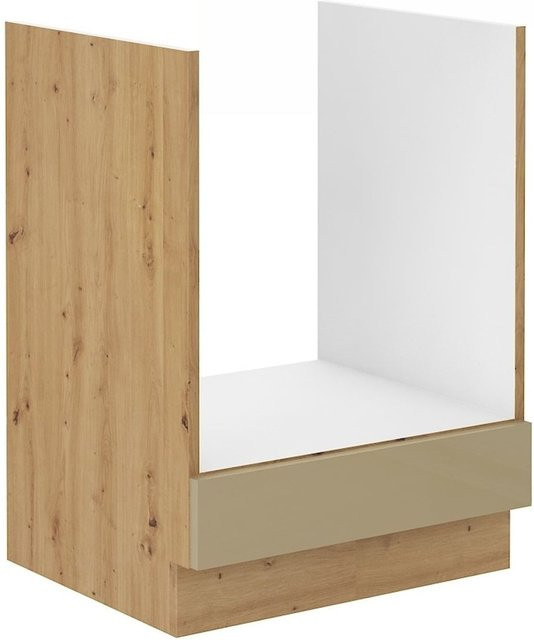 Herd Unterschrank 60 in Eiche Artisan Cappuccino Hochglanz in Beige - Bild 1
