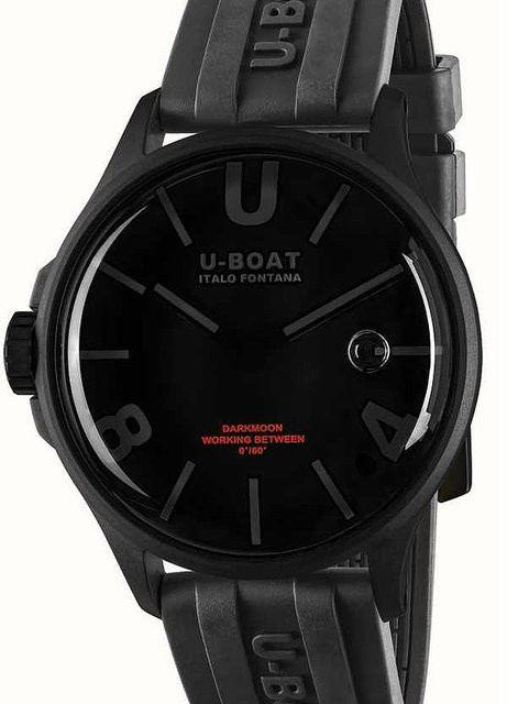U-Boat Herrenuhr, Quarz, Edelstahl, Schwarz, 44 mm, Kautschuk, 5 ATM - Bild 1