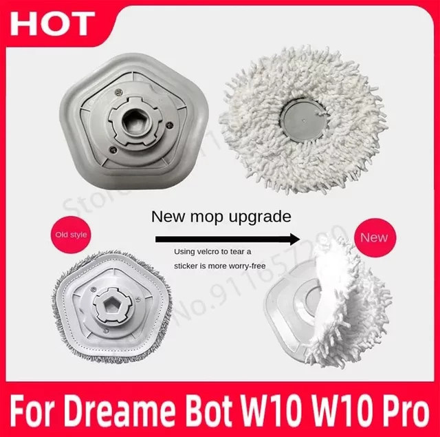 Dreame Ersatz-Mop-Pads und Wischtücher mit Halterungen für Roboterstaubsauger Bot W10 / W10 Pro in Weiß - Bild 1