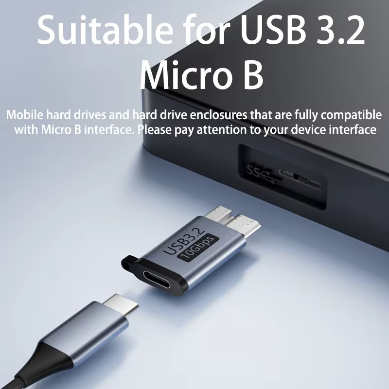 Tengfei USB-C auf Micro-USB 3.2 Adapter für Hochgeschwindigkeitsübertragung mit 10 Gbit/s zur Verbindung von mobilen Festplatten mit Smartphones und Tablets - Bild 3