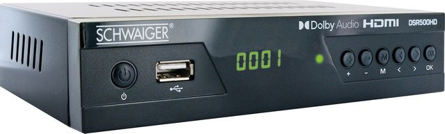 Schwaiger DSR500HD Full HD SAT-Receiver DVB-S2 mit USB und HDMI in Schwarz - Bild 1