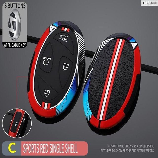 Schutzhülle für Hyundai Kona EV, Grandeur GN7 und IONIQ 6 aus Zinklegierung und Silikon in Rot - Bild 1