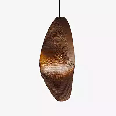 Graypants Scraplights Denny Pendelleuchte aus Holz in Natur und Grau - Bild 1