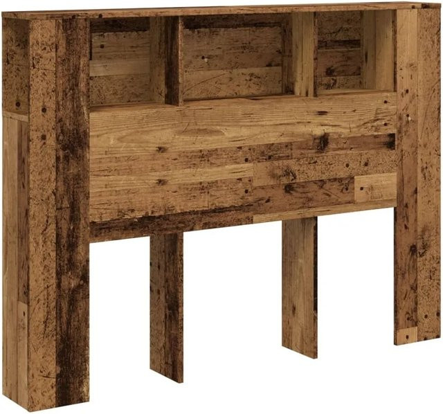 vidaXL Kopfteil mit integriertem Stauraum in Altholz-Optik, braun, B/T/H: 140 x 18,5 x 102,5 cm - Bild 1