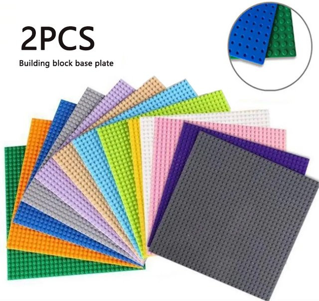 hairun Grundplatte Bausteine Platten, 2-teiliges Set, Bunt / Mehrfarbig - Bild 1