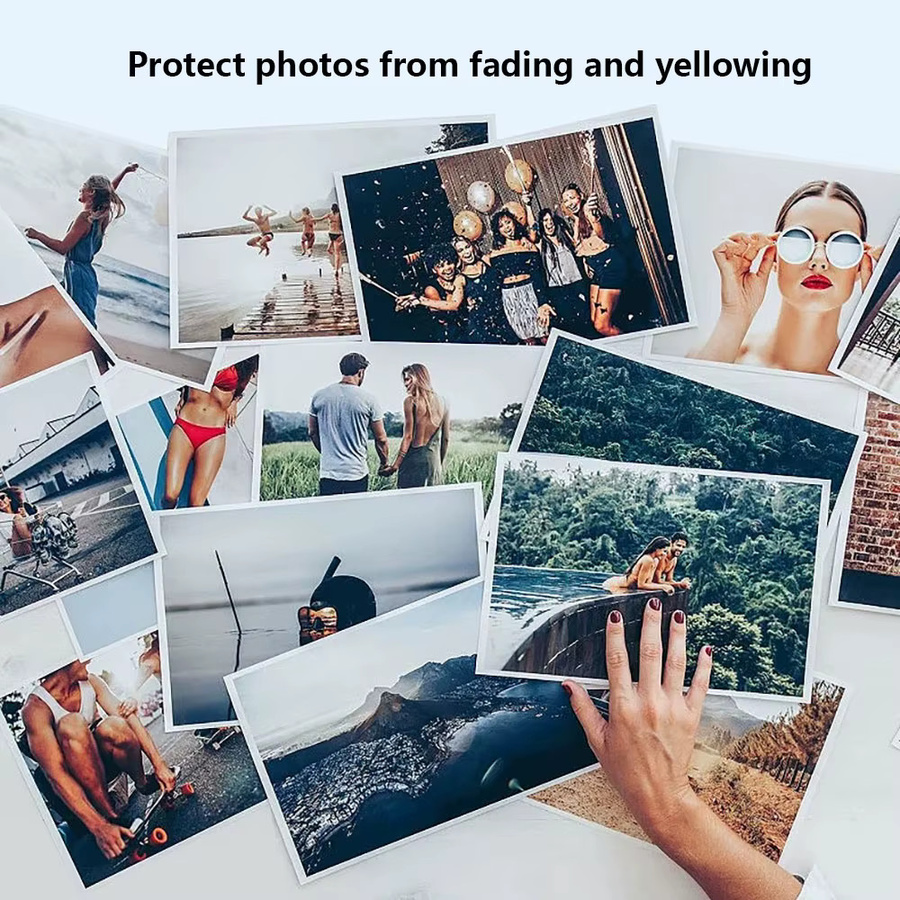 OEING Kaltlaminierfolie mit Hologramm-Effekt in zerbrochener Glas-Optik, 50 Blatt transparente selbstklebende Laminierblätter für Karten, Fotos und Vinyl-Aufkleber - Bild 4