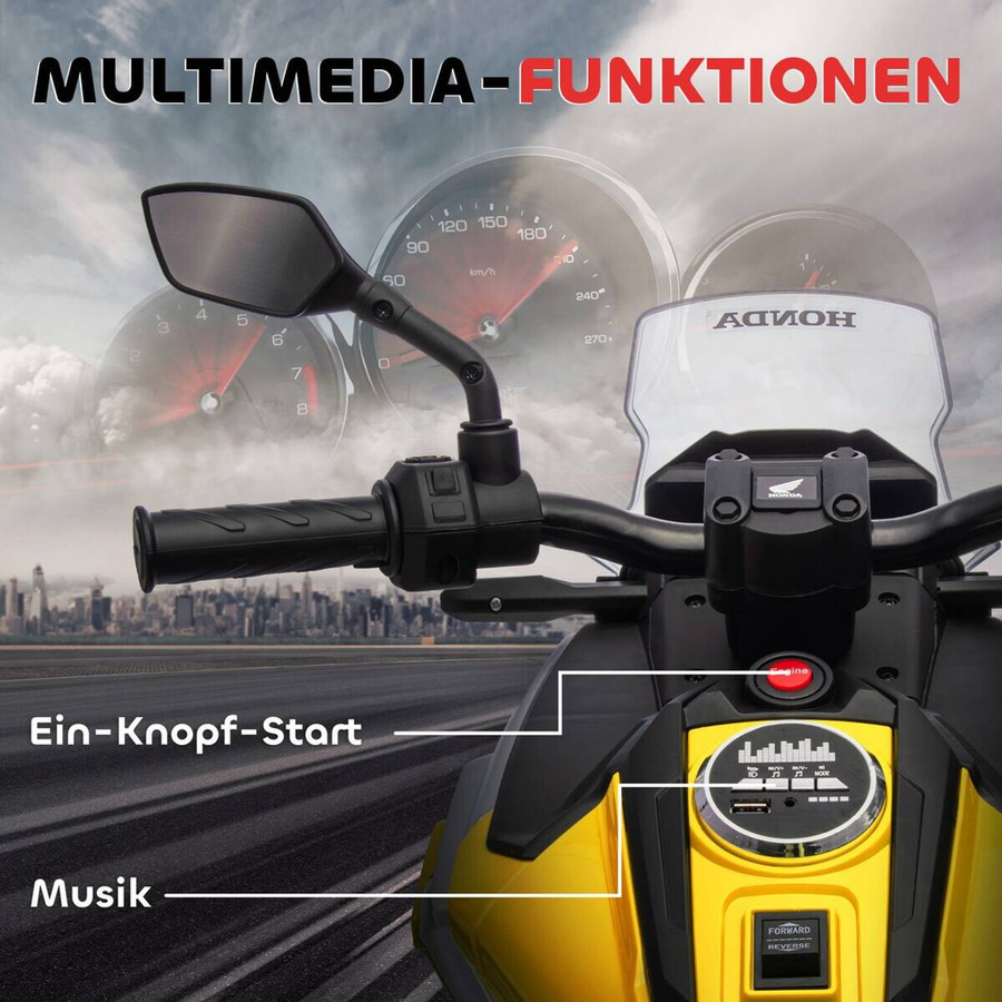AIYAPLAY Elektro Kindermotorrad, Gelb, ab 3 Jahre - Bild 4