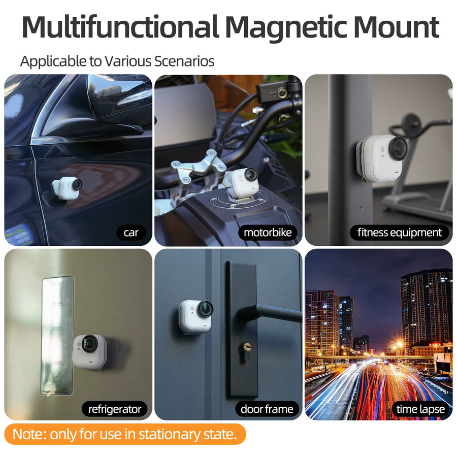 Insta360 POV Halterung: Multifunktionale magnetische Basis mit einstellbarem Winkel für die Insta360 GO Ultra Action Kamera in Weiß - Bild 5