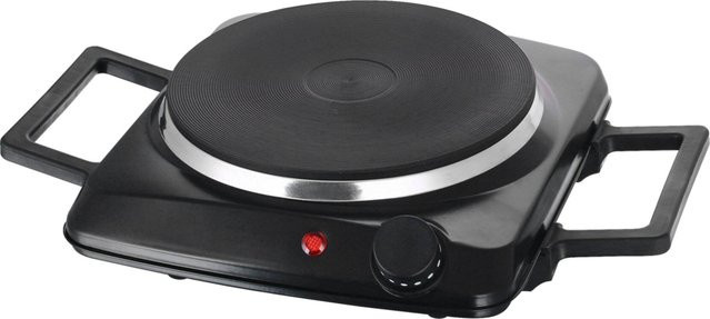 Emerio Kochplatte HP-116026.3 in Schwarz aus Metall und Kunststoff mit Gusseisen-Heizelement, B/H/T: 23 x 8 x 35 cm - Bild 1