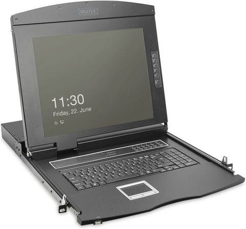Digitus KVM-Konsole DS-72221-3UK mit VGA, Maus und Tastatur in Schwarz, Full HD 1920 x 1080 Pixel - Bild 1