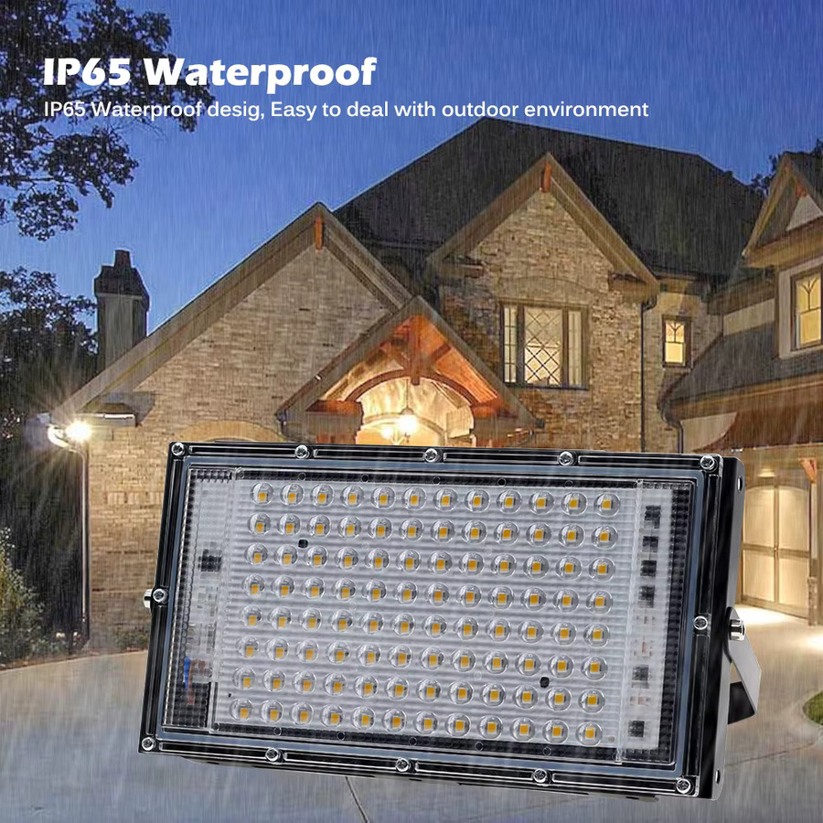 GRAXGROW Außenwandleuchte für Hof und Garten mit RGB und Fernbedienung, IP65 wasserdicht, Weiß und Warmes Licht, 100W - Bild 4