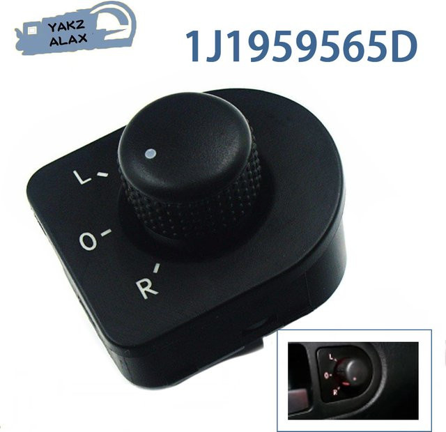 YAKZOLIX Spiegel-Steuerschalter Einstellknopf in Schwarz für VW Passat B5 B5.5 Golf Mk4 Bora 1J - Bild 1