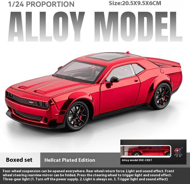 Linyi toy car Hellcat Verchromte Version Automodell, 1:24, Metall, ab 14 Jahren - Bild 1
