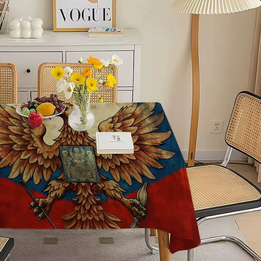 Potdemiel Tischdecke mit russischem Flaggenmuster in Rot, rechteckig und waschbar für Picknick und Party - Bild 3