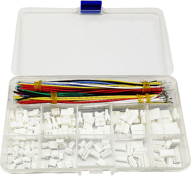 JST PH 2,0-mm-Stecker Set mit vorgekrimptem 24AWG-Silikonkabel in Multicolor für Akkus und Arduino - Bild 1
