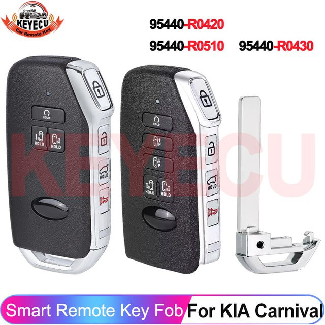 KIA Carnival Smart Car Key Fernbedienung mit 7 Tasten und 4A Chip, 433MHz, Schwarz - Bild 1