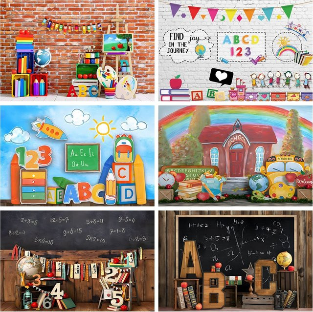 Yeele Fotohintergrund Zurück zur Schule Motiv Tafel und Klassenzimmer in Multicolour - Bild 1