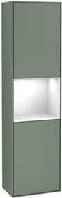 V&B Hochschrank Finion in Lackoptik mit LED-Beleuchtung und Glasfachböden, Breite: 41,8 cm, Höhe: 151,6 cm - Bild 1