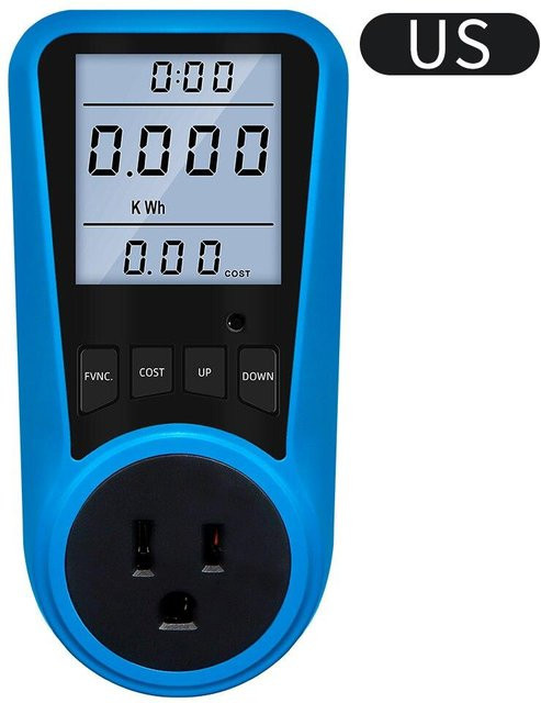 Digitaler Strommesser von JUANJUAN Tool mall als Wechselstrom-Leistungsmesser mit Voltmeter und Wattmeter, Hintergrundbeleuchtung, Farbe: Himmelblau - Bild 1