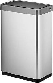 EKO Sensor-Abfalleimer Mirage X, 47 Liter, Edelstahl matt, silber/schwarz, B: 46,9 cm, T: 27,9 cm, H: 64,8 cm - Bild 1