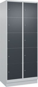 C+P Schließfachschrank Classic PLUS mit Sockel und 2 Abteilen, Farbe Anthrazitgrau, B/T/H: 80 x 50 x 195 cm - Bild 1