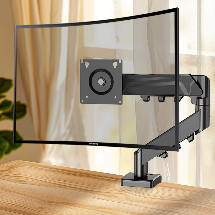 BEISHI Monitorhalterung Schwarz für Bildschirme bis 32 Zoll mit verstellbarem Displayarm und Desktop-Klemmständer - Bild 2