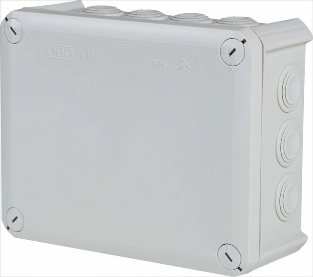 OBO Abzweigkasten Aufputz Grau IP66 B: 19,0 cm, H: 15,0 cm, T: 19,0 cm - Bild 1