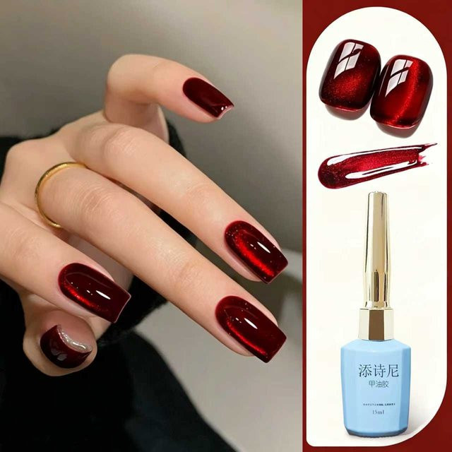 4 Seasons Classic Red Cat Eye Gel, Rot, schimmernd - Bild 1