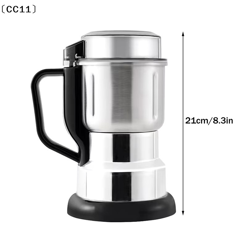 KuZHEN Elektrische Multifunktions-Kaffeemühle aus Edelstahl in Silber, 300 W Mahlmaschine für Bohnen, Nüsse, Gewürze und Getreide - Bild 6