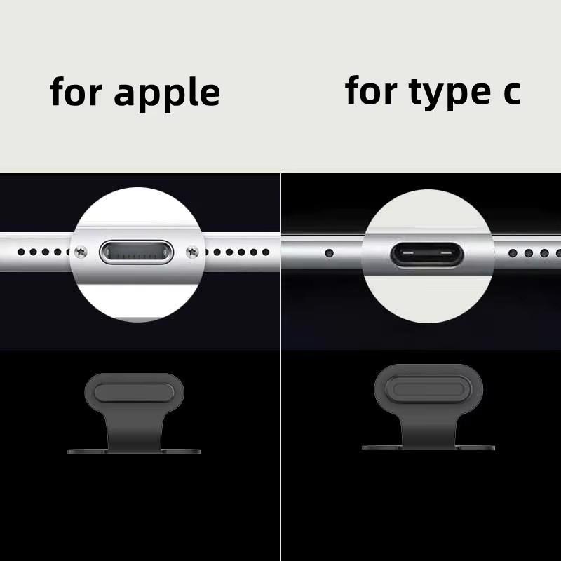 Staubschutzstecker für USB Typ-C Ladeanschlüsse in Schwarz für Apple iPhone Samsung und Xiaomi - Bild 4