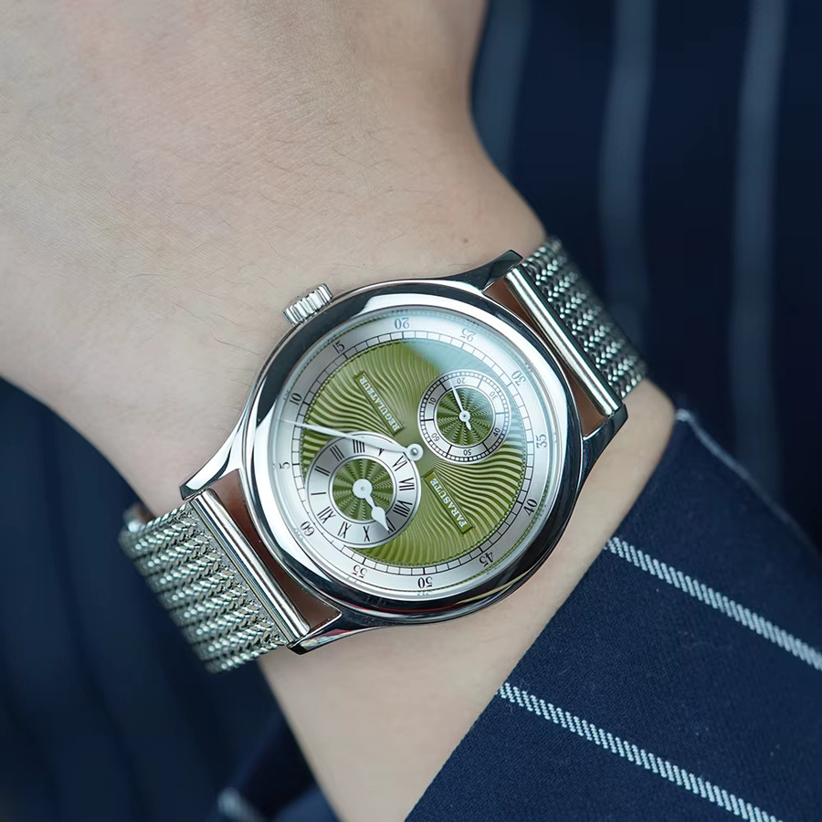 FARASUTE Armbanduhr, mechanisch, Handaufzug, Edelstahl, Silber, Herren - Bild 6