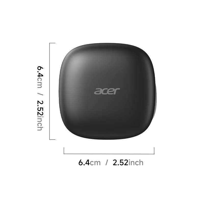 Acer Ohr817 Kabellose In-Ear-Clip-On Ohrhörer mit Bluetooth 6.0, Anrufgeräuschunterdrückung und Batterieanzeige in Schwarz und Beige - Bild 3