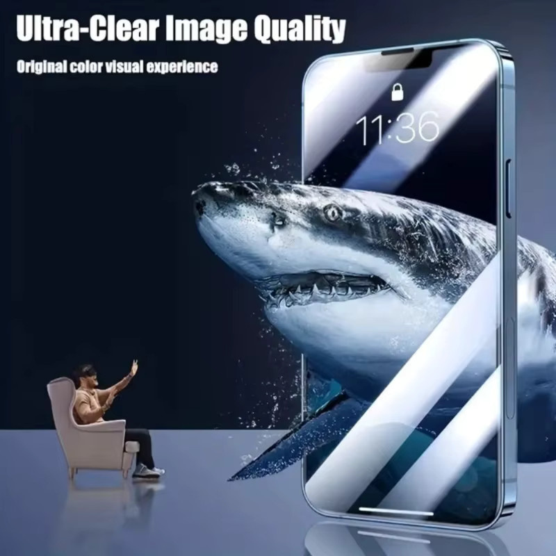 3 Stück hochauflösende Displayschutzfolie transparent für Apple iPhone 17 16 Pro Max 17Air 16e 15 14 Pro 13 12 11 Pro - Bild 3