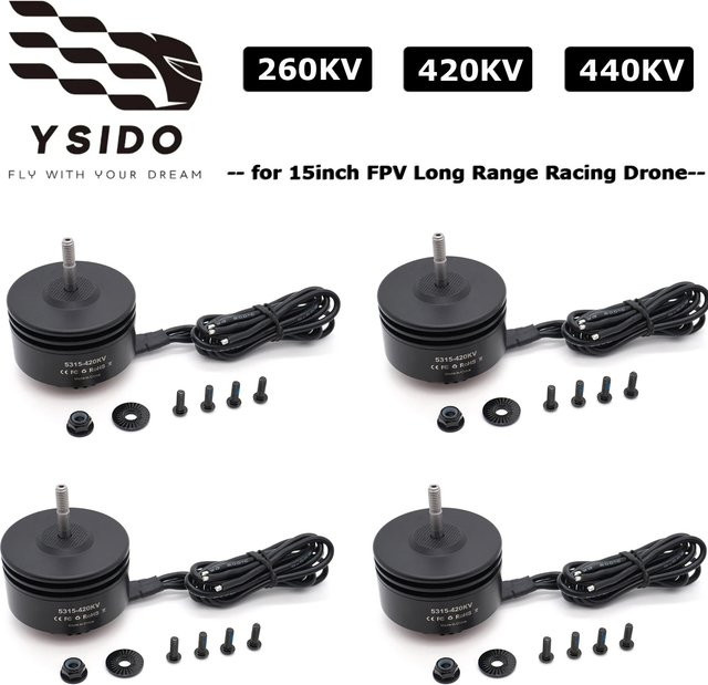 YSIDO Bürstenloser Motor, 4-teiliges Set, Metall, Schwarz - Bild 1