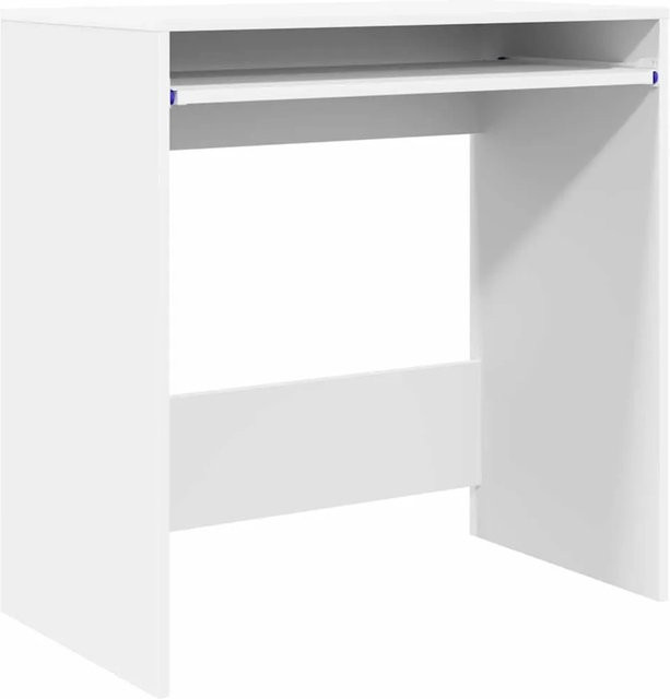 vidaXL Schreibtisch mit Regal in Weiß, moderner Computer Desk für das Home Office, B/T/H: 77,5 x 43 x 79 cm - Bild 1