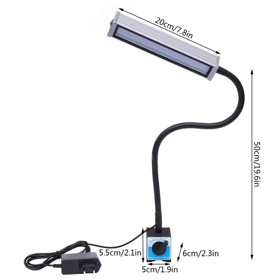 Magnetische Arbeitsleuchte mit 60 LEDs und flexiblem Schwanenhals, 10 W, IP67 wasserdicht, Schwarz, Kaltweißes Licht für Werkstatt und Industrie - Bild 6