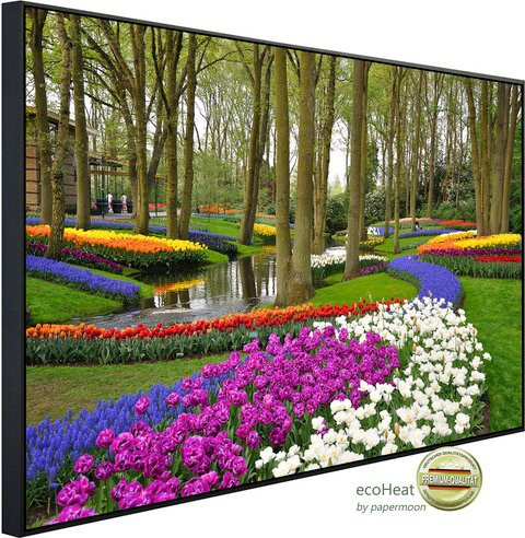 papermoon EcoHeat Infrarotheizung Tulpen im Keukenhof Park, bunt, Matt-Effekt mit App-Steuerung und Überhitzungsschutz - Bild 1