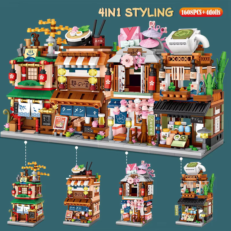 Loz Mini City Street View Japanische 4-in-1-Nudelgeschäft Haus, Modellbausteine - Bild 5