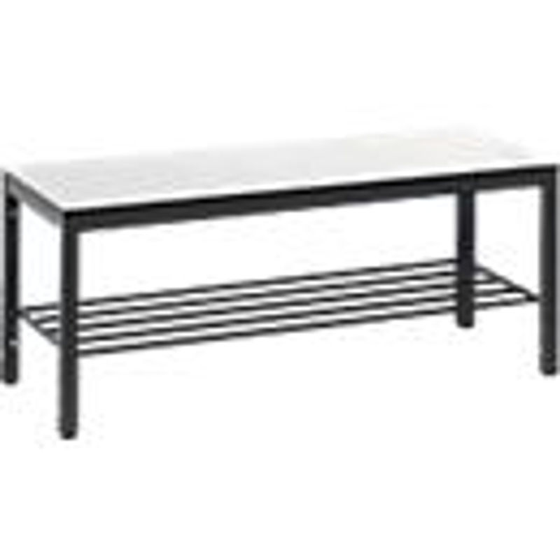 C+P Umkleidebank Basic Plus mit Schuhrost, Farbe Schwarzgrau und Weiß, H x B x T: 40,1 x 100 x 35,3 cm - Bild 2