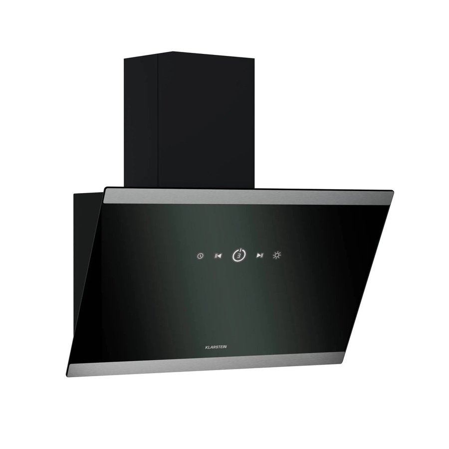 Klarstein FlashLine Dunstabzugshaube Schwarz mit LED-Display, A++, 524 m³/h, Abluft oder Umluft mit Aktivkohlefilter, Wandmontage - Bild 2