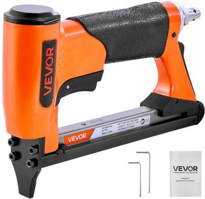 VEVOR Drucklufttacker in Orange für Feindrahtklammern der Serie 71 mit 9,5 mm Krone und 6–16 mm Länge für Polsterarbeiten und Holzarbeiten - Bild 1