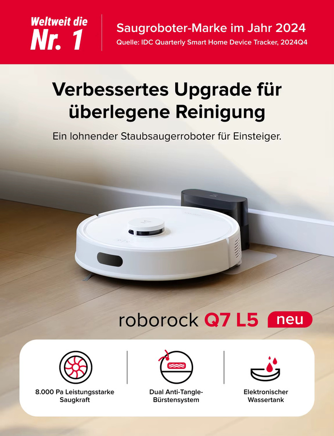 Roborock Q7 Max Saug- und Wischroboter Weiß mit intelligenter Smart Home Integration - Bild 2