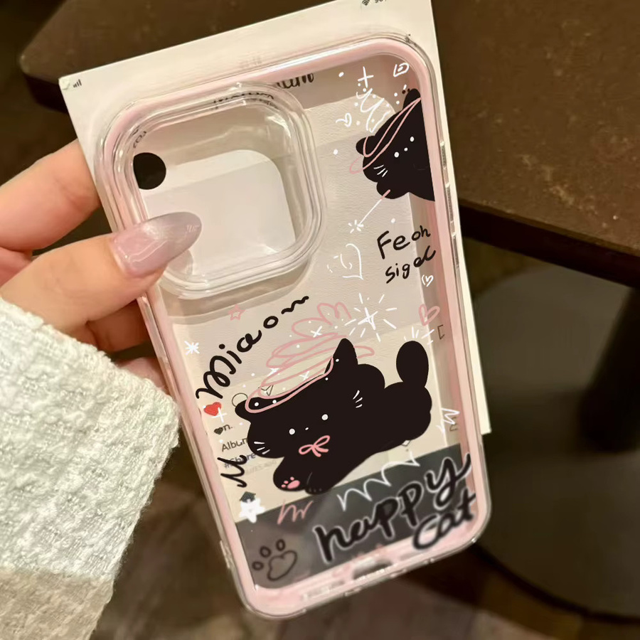 Transparente Handyhülle mit süßem Katzenmotiv in Candy Colors für dein Apple iPhone (kompatibel mit iPhone 17, 16, 15, 14, 13, 12 Pro Max und Air) aus Soft TPU - Bild 5