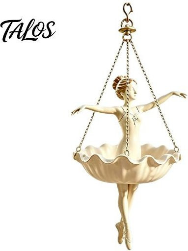 Talos home Garden Eleganter Hänge-Blumentopf mit Ballerina-Silhouette aus Harz für Sukkulenten und Rankpflanzen - Bild 1